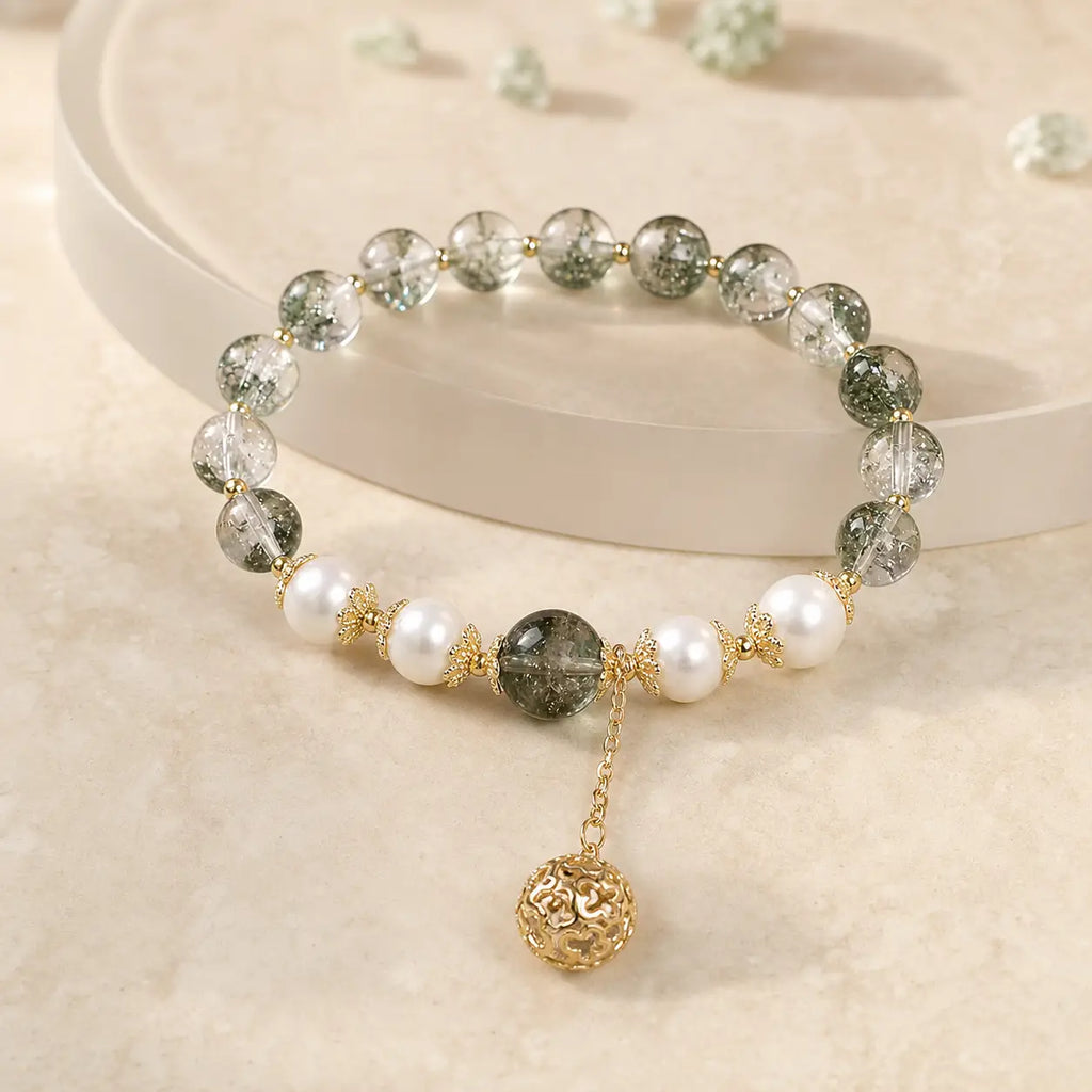 Song Yne Green Phantom Pearl Self-Acceptance & Luck Bracelet
