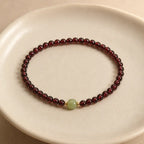 Song Yne 3mm Garnet Hetian Jade Stability & Calm Bracelet
