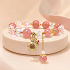 Song Yne Strawberry Quartz Money Bag Positive & Prosperity Bracelet
