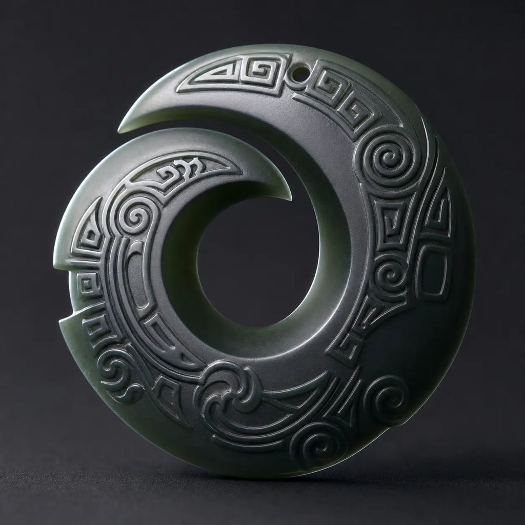Song Yne Hetian Cyan Jade Fortune Peace Buckle Necklace