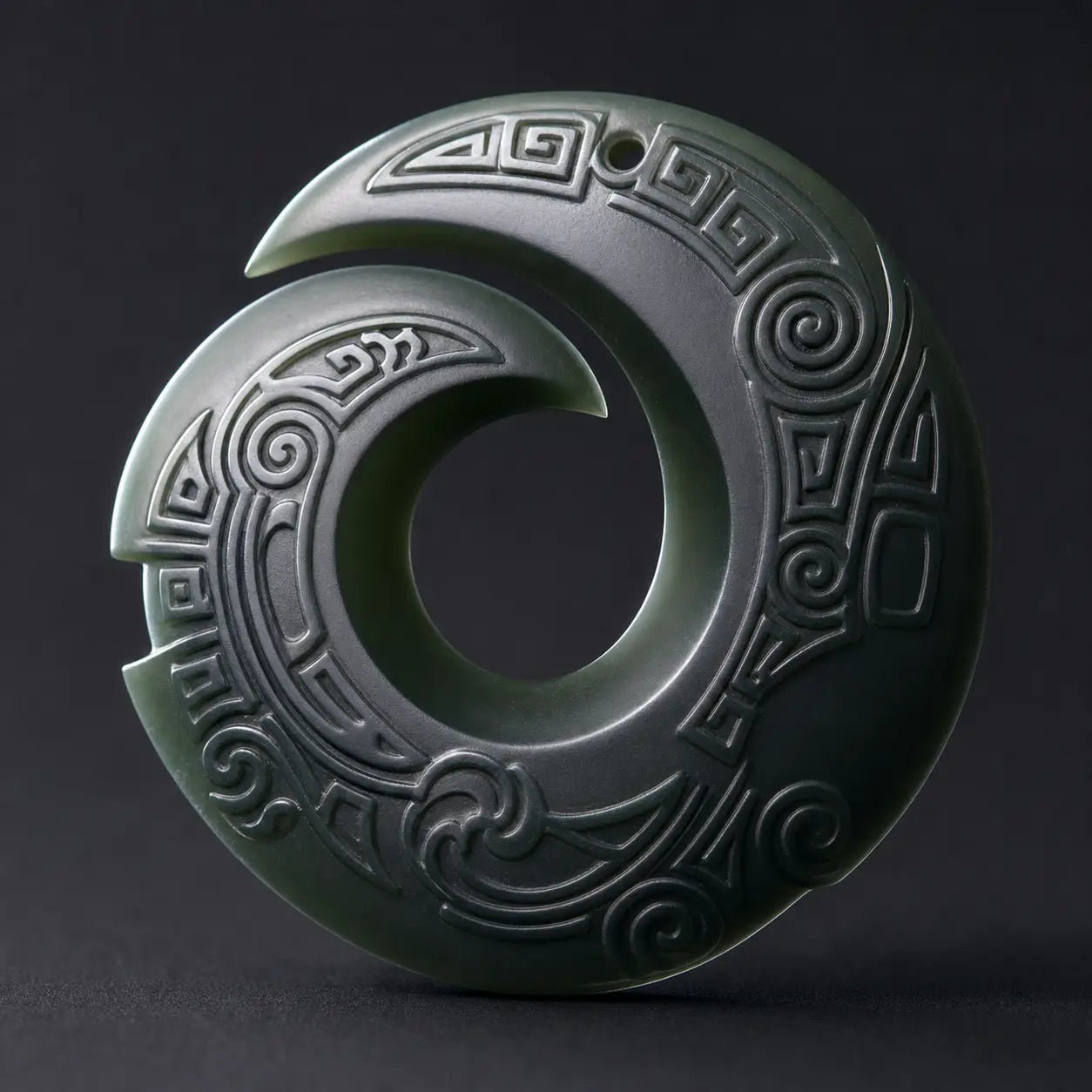 Song Yne Hetian Cyan Jade Fortune Peace Buckle Necklace