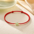 Song Yne Handmade Jade Lucky Bead Prosperity Braided Bracelet