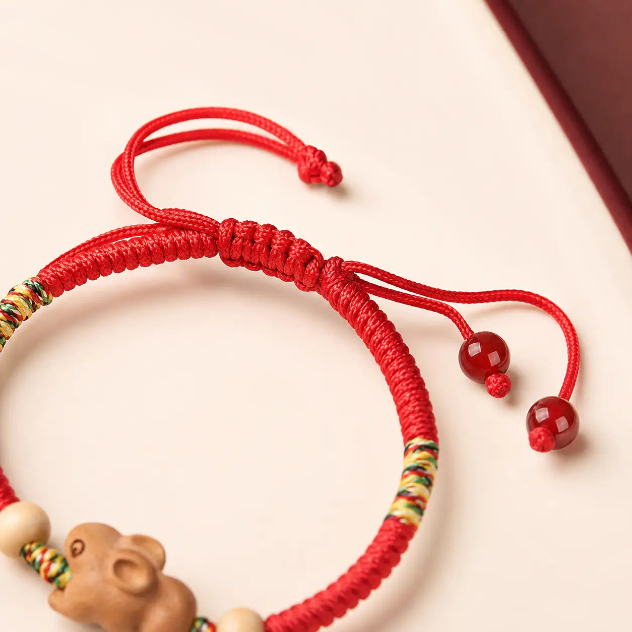 Song Yne Chinese Zodiac Peach Wood Protection & Luck Red String Bracelet
