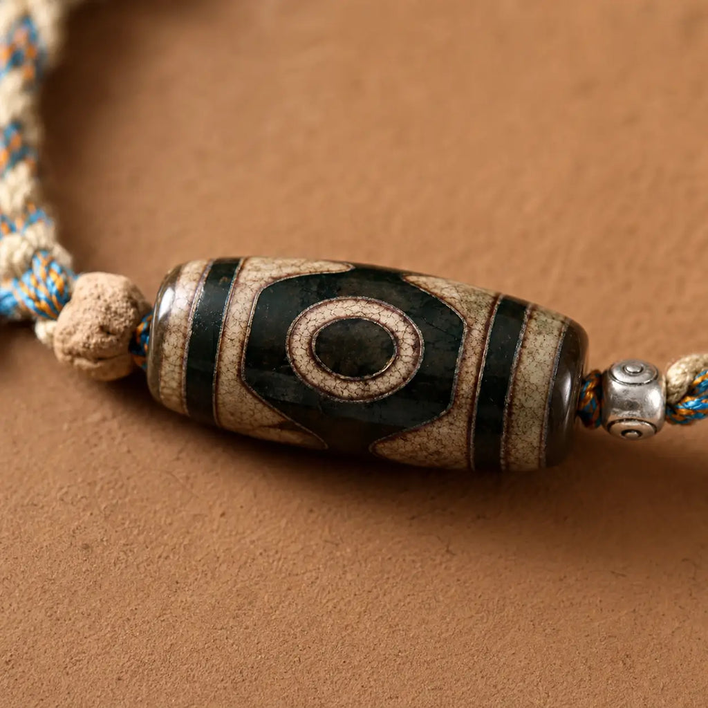 Song Yne Nine-Eyed Dzi Bead Wealth Protection Bracelet