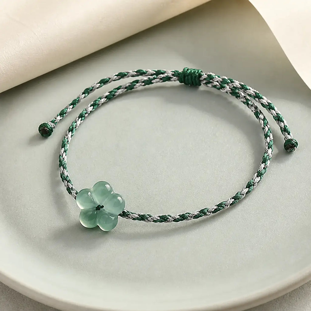 Song Yne Flower Jade Hand-Woven Prosperity Bracelet