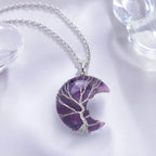 Song Yne Moon Tree of Life Crystal Healing Pendant
