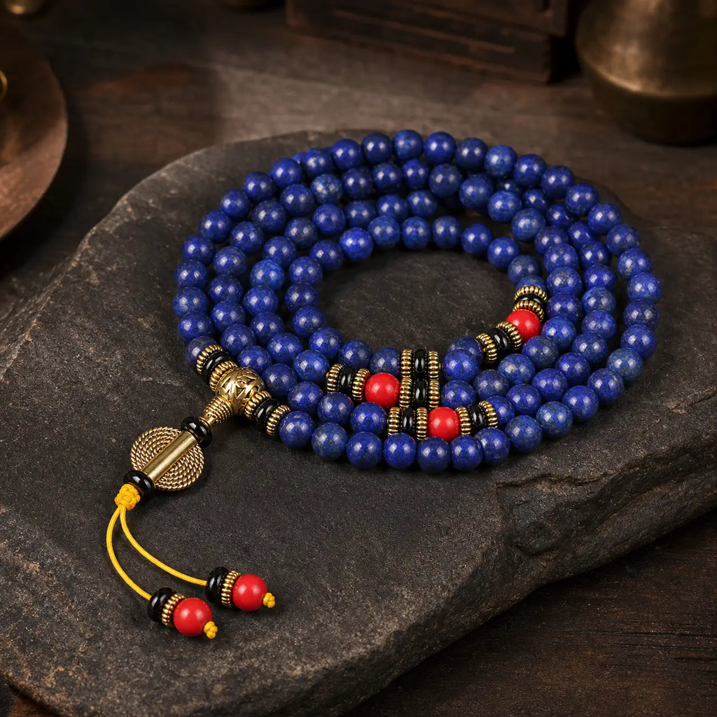 Song Yne Tibetan Lapis Lazuli Positive Energy Mala Bracelet