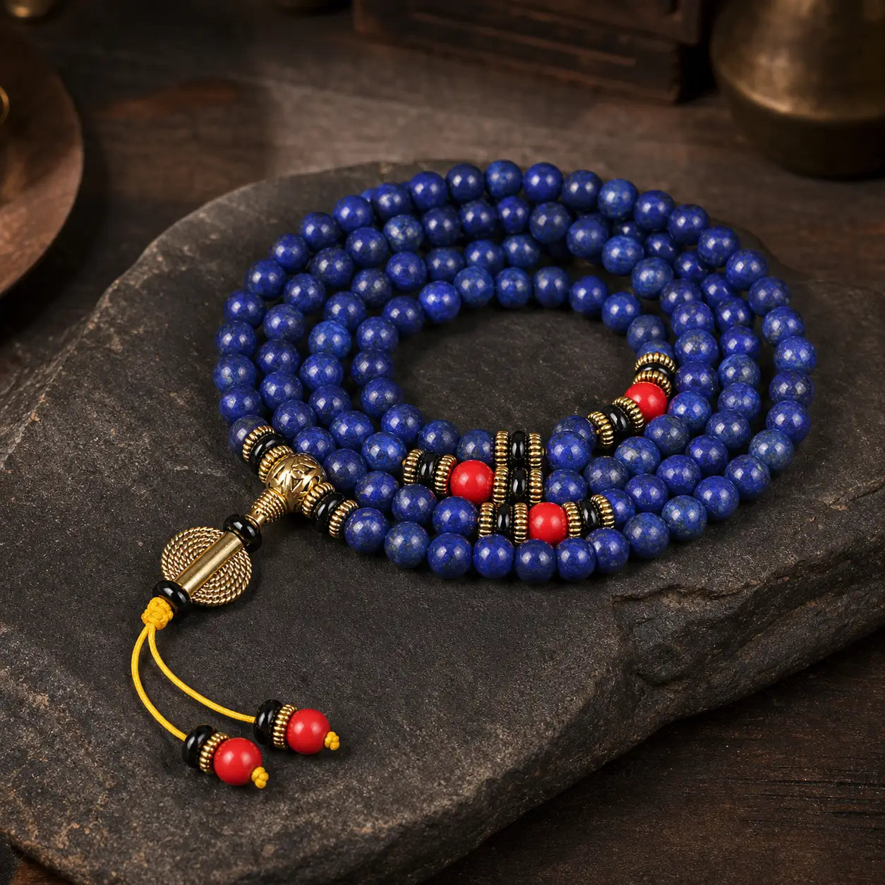 Song Yne Tibetan Lapis Lazuli Positive Energy Mala Bracelet