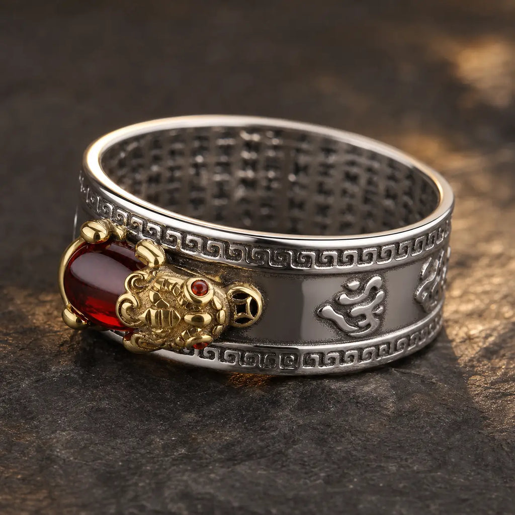 Song Yne Red Agate Pixiu Wealth Ring