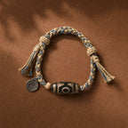 Song Yne Nine-Eyed Dzi Bead Wealth Protection Bracelet