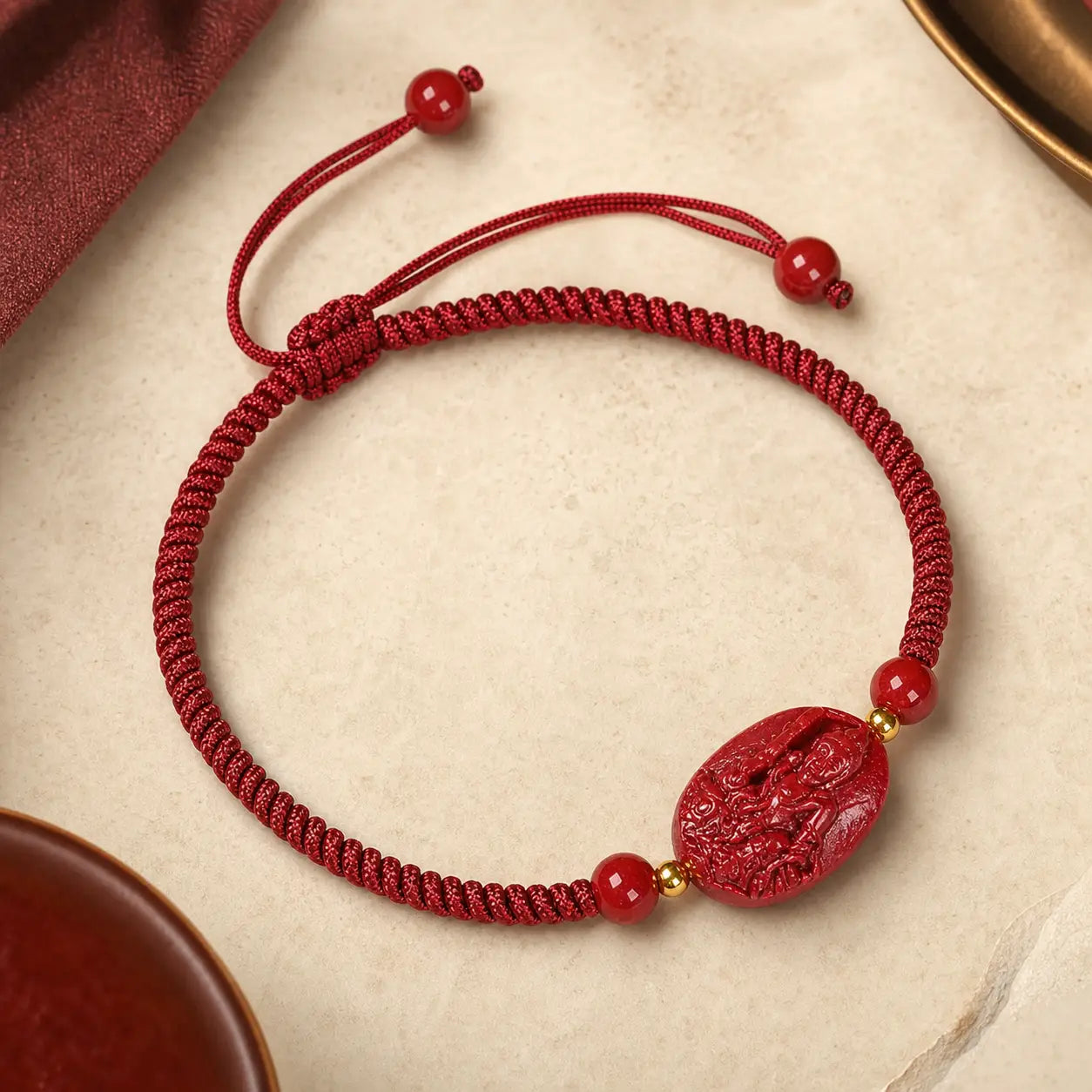 Song Yne Chinese Zodiac Natal Buddha Cinnabar Protection Bracelet