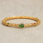 Song Yne Cyan Jade Auspicious Cloud Gourd Luck Bangle