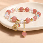 Song Yne Strawberry Quartz Money Bag Positive & Prosperity Bracelet