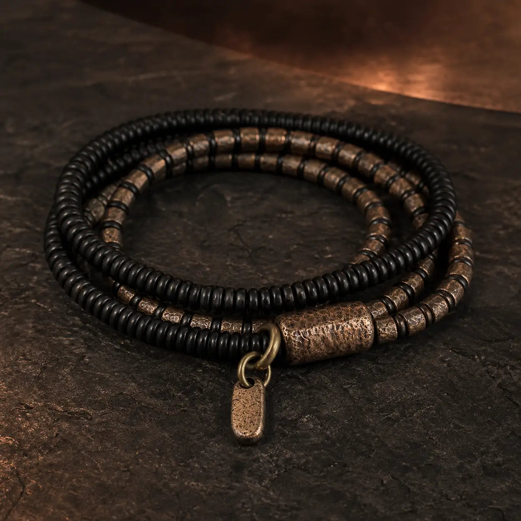 Song Yne Ebony Wood Copper Grounding & Healing Multilayer Bracelet