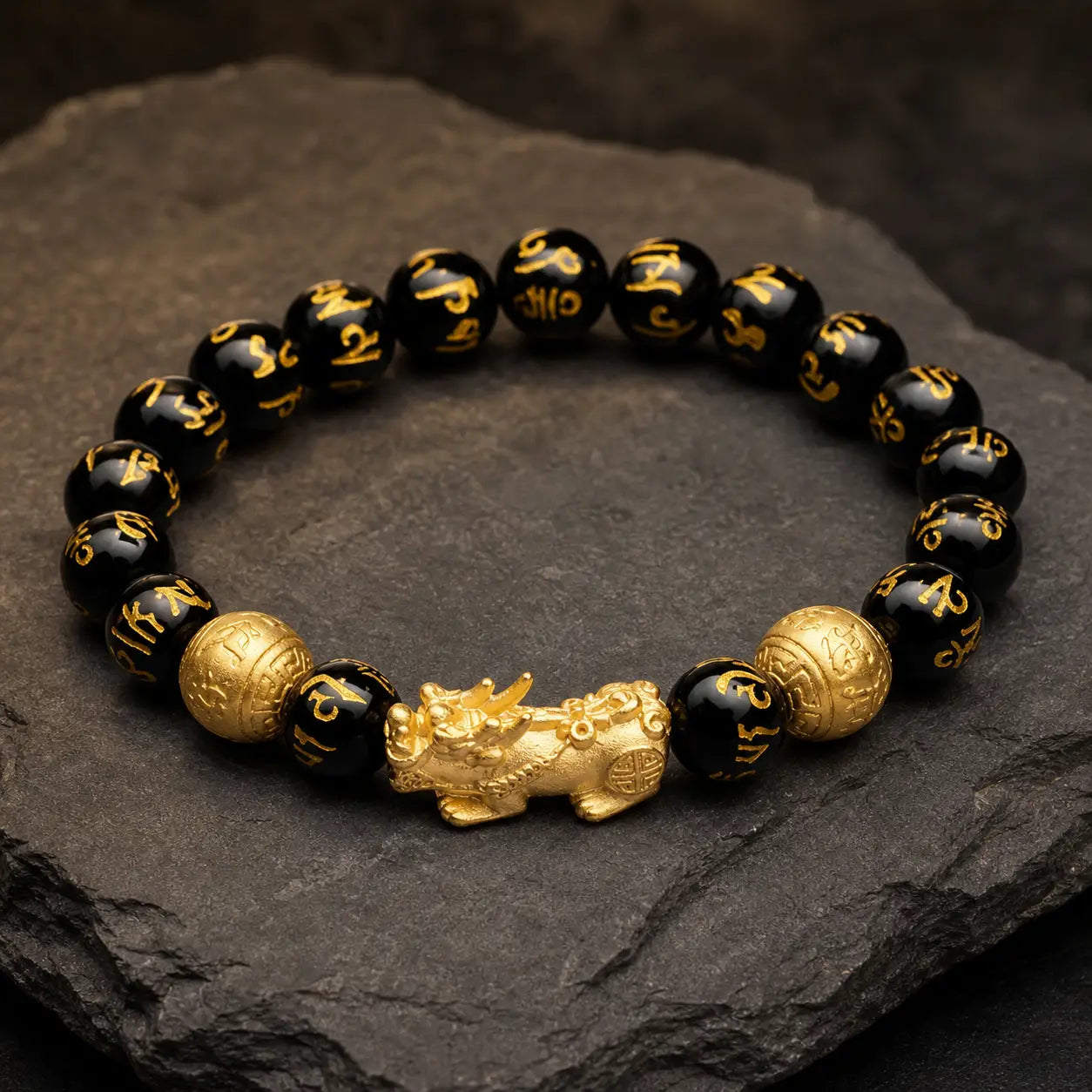 Song Yne Pixiu Obsidian Wealth & Protection Bracelet