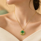 Song Yne Cyan Jade Prosperity Pendant Necklace