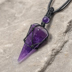 Song Yne Natural Stone Pointed Energy Pendant Necklace