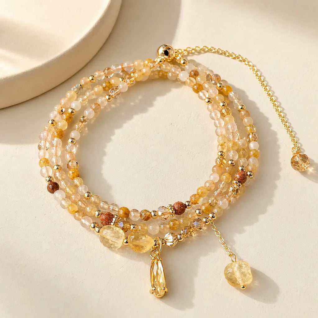 Song Yne Citrine Multi Layer Joy & Abundance Bracelet