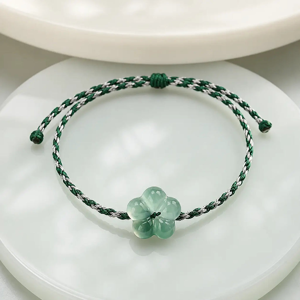 Song Yne Flower Jade Hand-Woven Prosperity Bracelet
