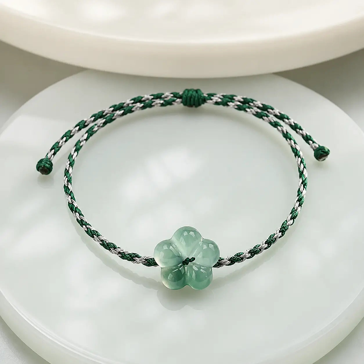 Song Yne Flower Jade Hand-Woven Prosperity Bracelet