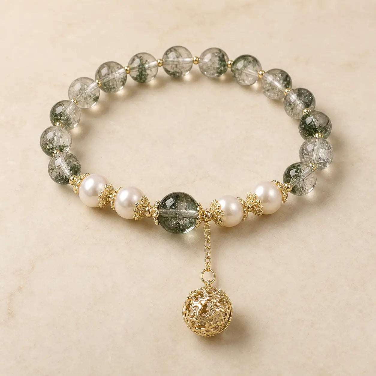 Song Yne Green Phantom Pearl Self-Acceptance & Luck Bracelet