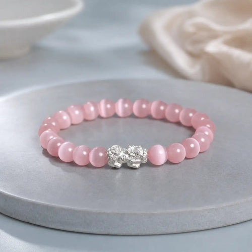 Song Yne Cat's Eye 990 Silver Pixiu Wealth & Protection Bracelet