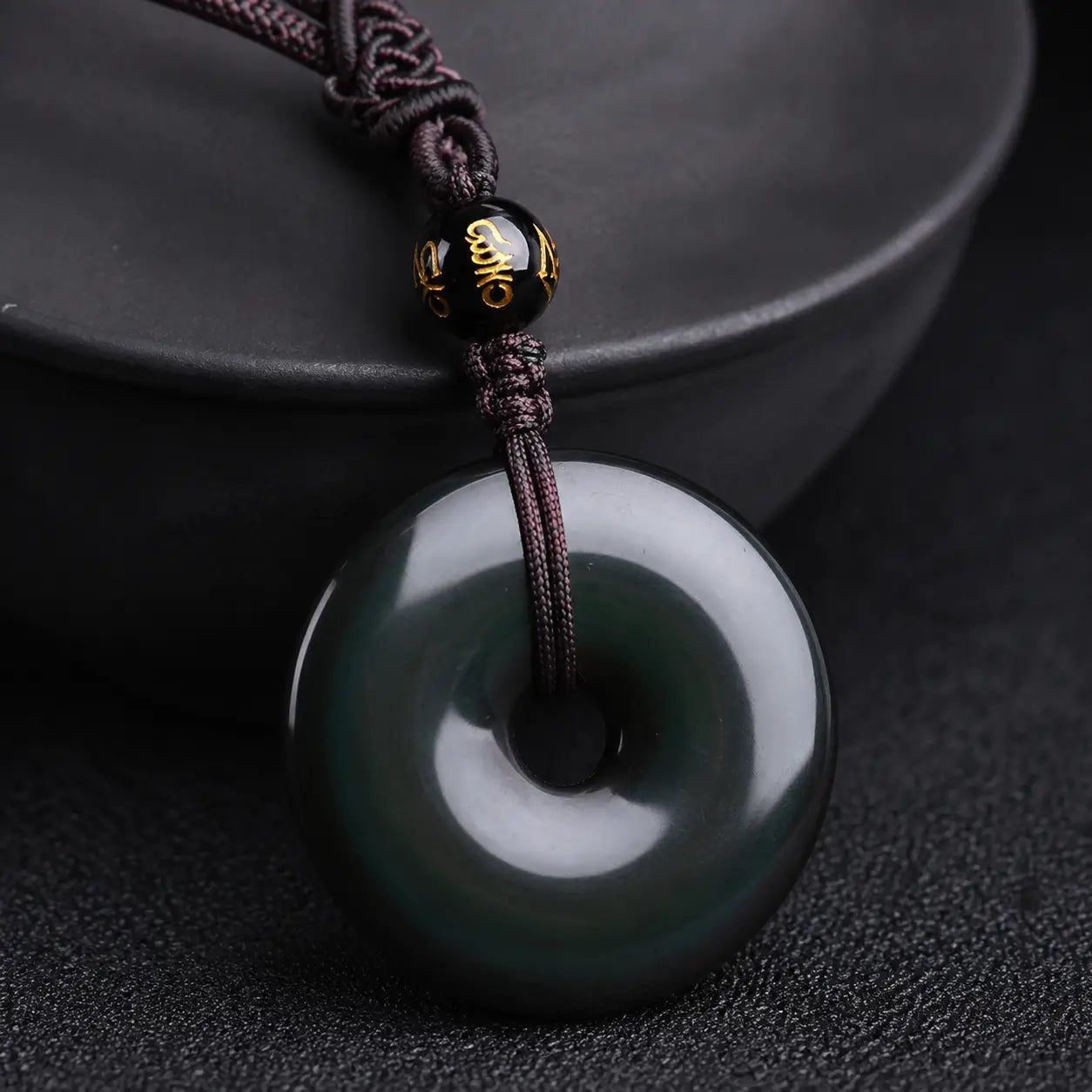 Song Yne Tibetan Obsidian Protection Necklace