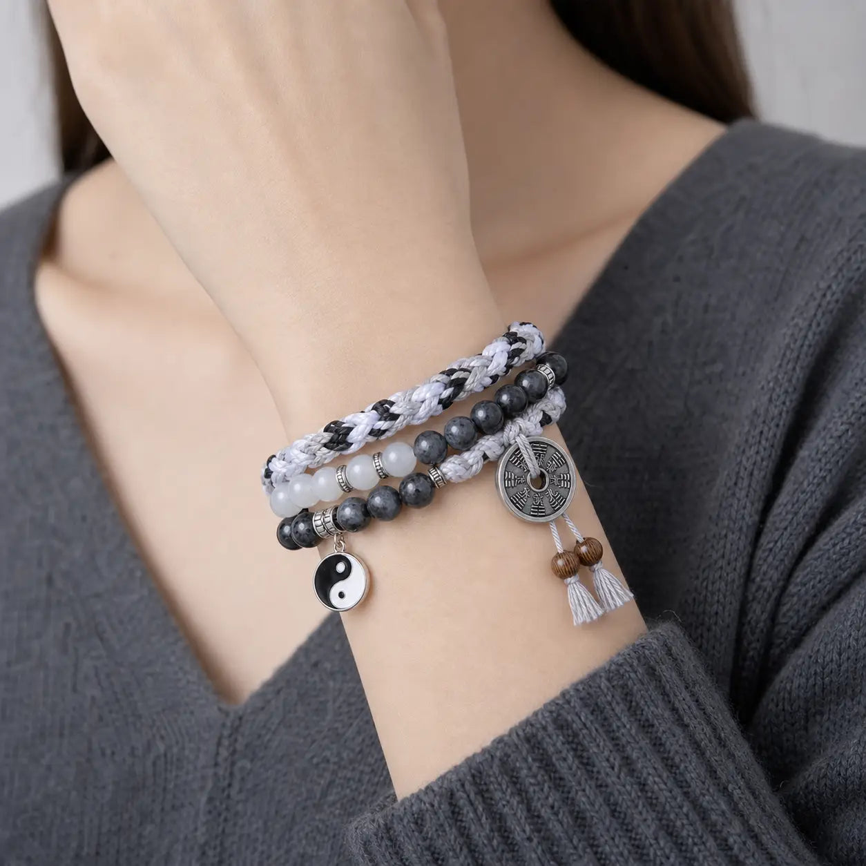 Song Yne Mountain Ghost Coin Yin Yang Protection & Strength Bracelet