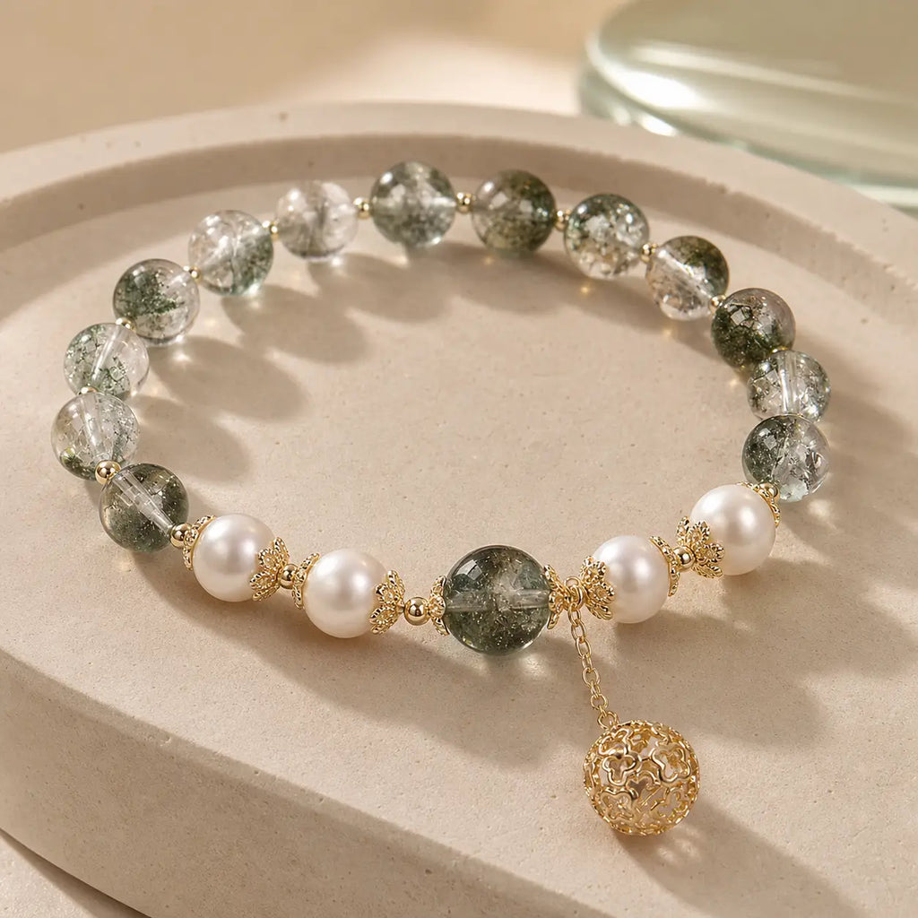 Song Yne Green Phantom Pearl Self-Acceptance & Luck Bracelet