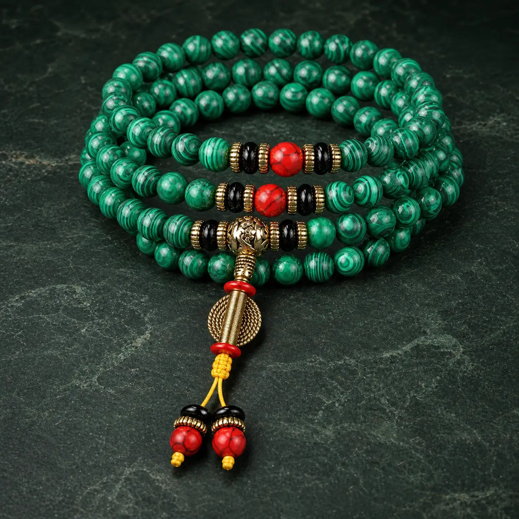 Song Yne 108 Malachite Mala Anti-Anxiety & Protection Bracelet