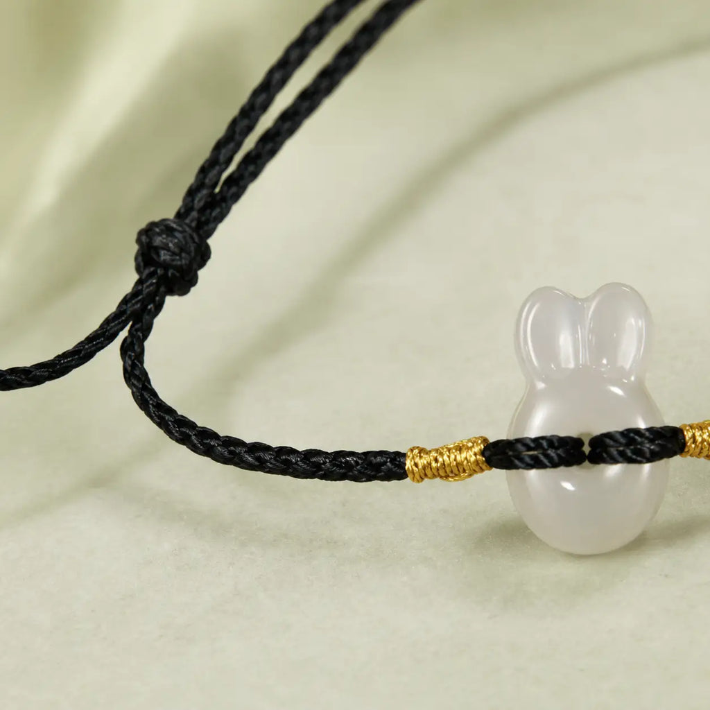 Song Yne Hetian Jade Rabbit Protection & Luck String Bracelet
