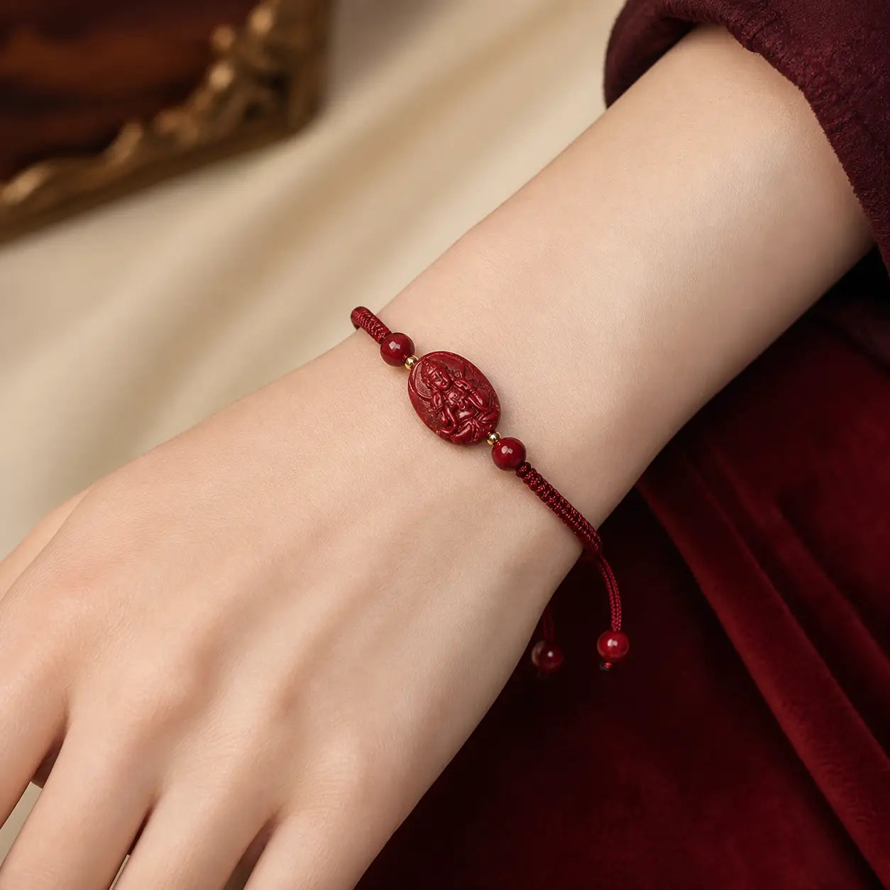 Song Yne Chinese Zodiac Natal Buddha Cinnabar Protection Bracelet