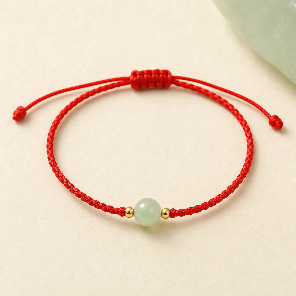Song Yne Handmade Jade Lucky Bead Prosperity Braided Bracelet