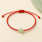 Song Yne Handmade Jade Lucky Bead Prosperity Braided Bracelet