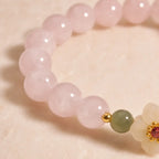 Song Yne Rose Quartz Hetian Jade Love & Blessing Bracelet