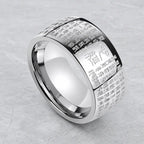 Song Yne Buddhist Heart Sutra Titanium Steel Lucky Ring