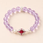 Song Yne Amethyst Pearl Red Zircon Balance Bracelet