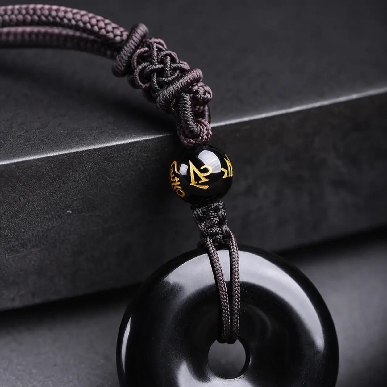 Song Yne Tibetan Obsidian Protection Necklace