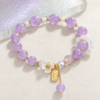 Song Yne Blue Crystal Amethyst Calming & Healing Flower Bracelet