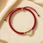Song Yne Hetian Jade Peace Buckle Fu Luck Bracelet