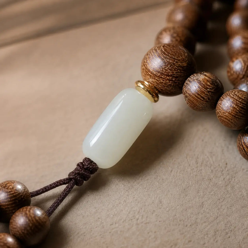 Song Yne 108 Rosewood Jade Calm & Prosperity Mala Bracelet