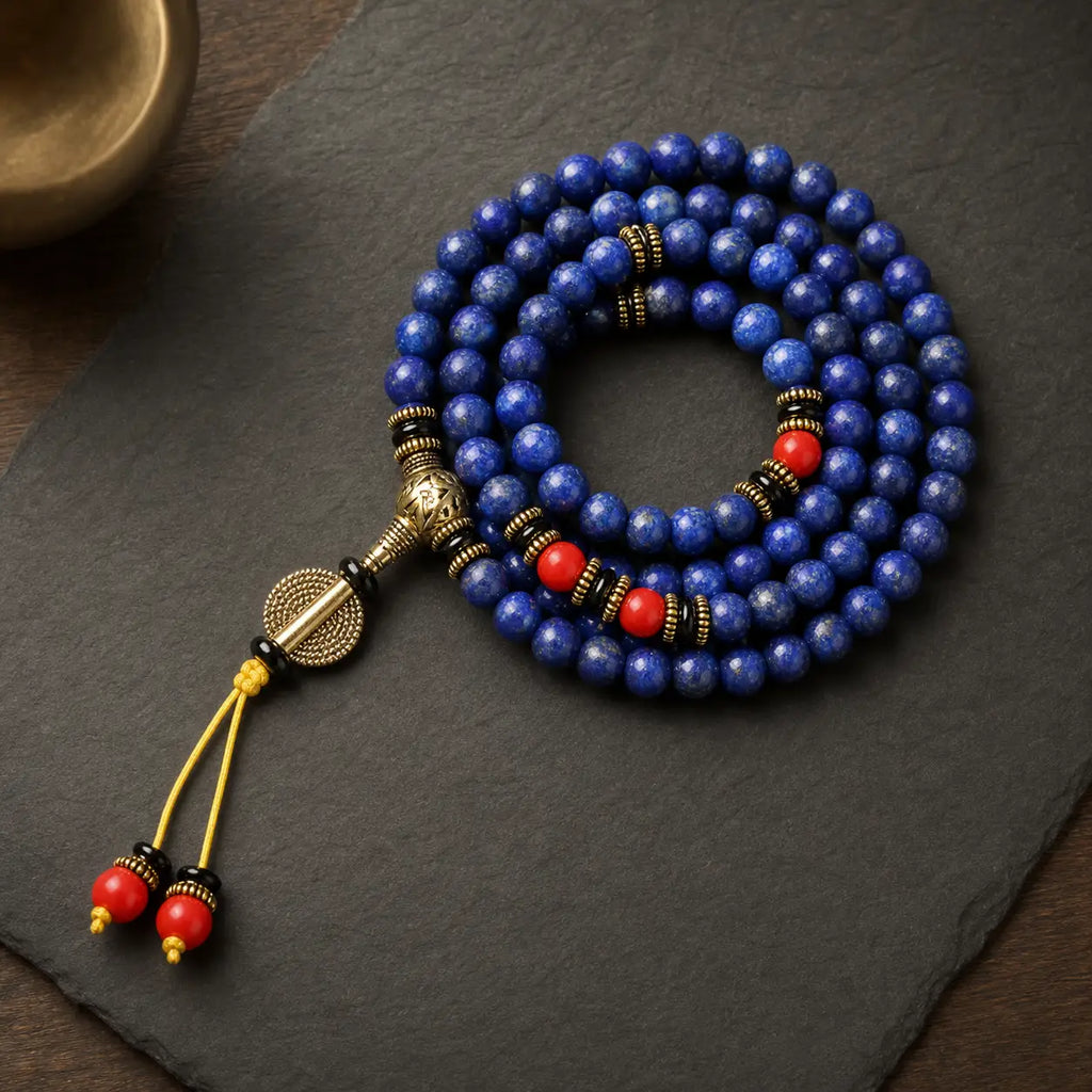 Song Yne Tibetan Lapis Lazuli Positive Energy Mala Bracelet