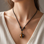Song Yne Tiger's Eye Obsidian Protection Necklace
