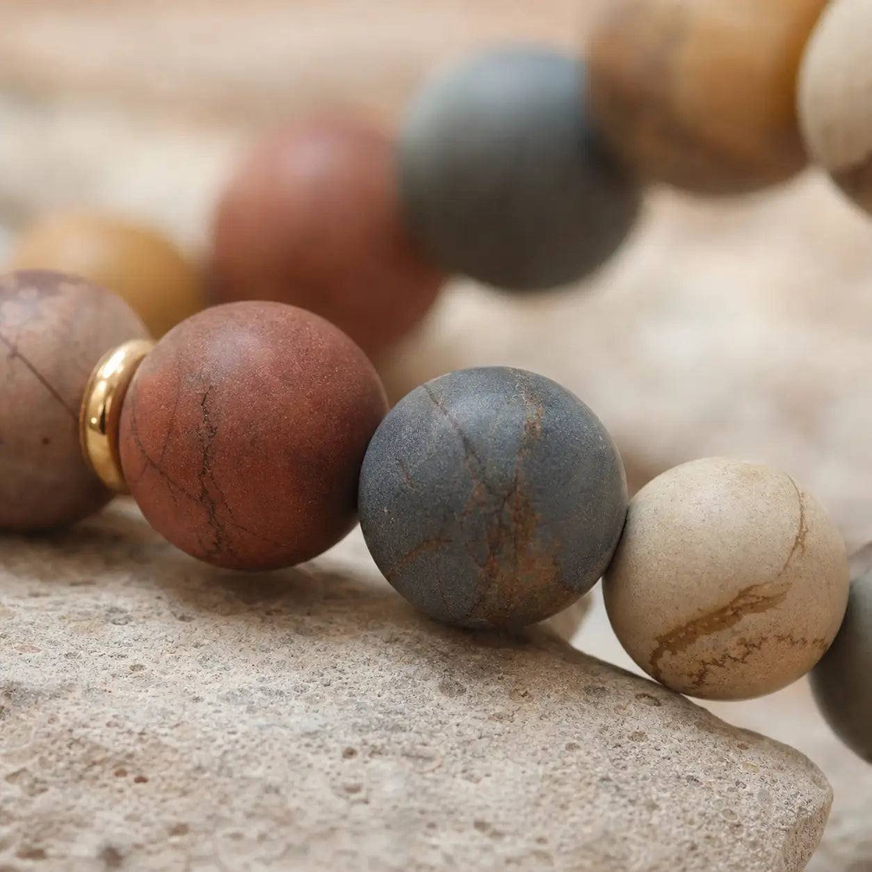 Song Yne Picasso Jasper 108 Mala Courage & Grounding Bracelet