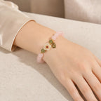 Song Yne Rose Quartz Hetian Jade Love & Blessing Bracelet