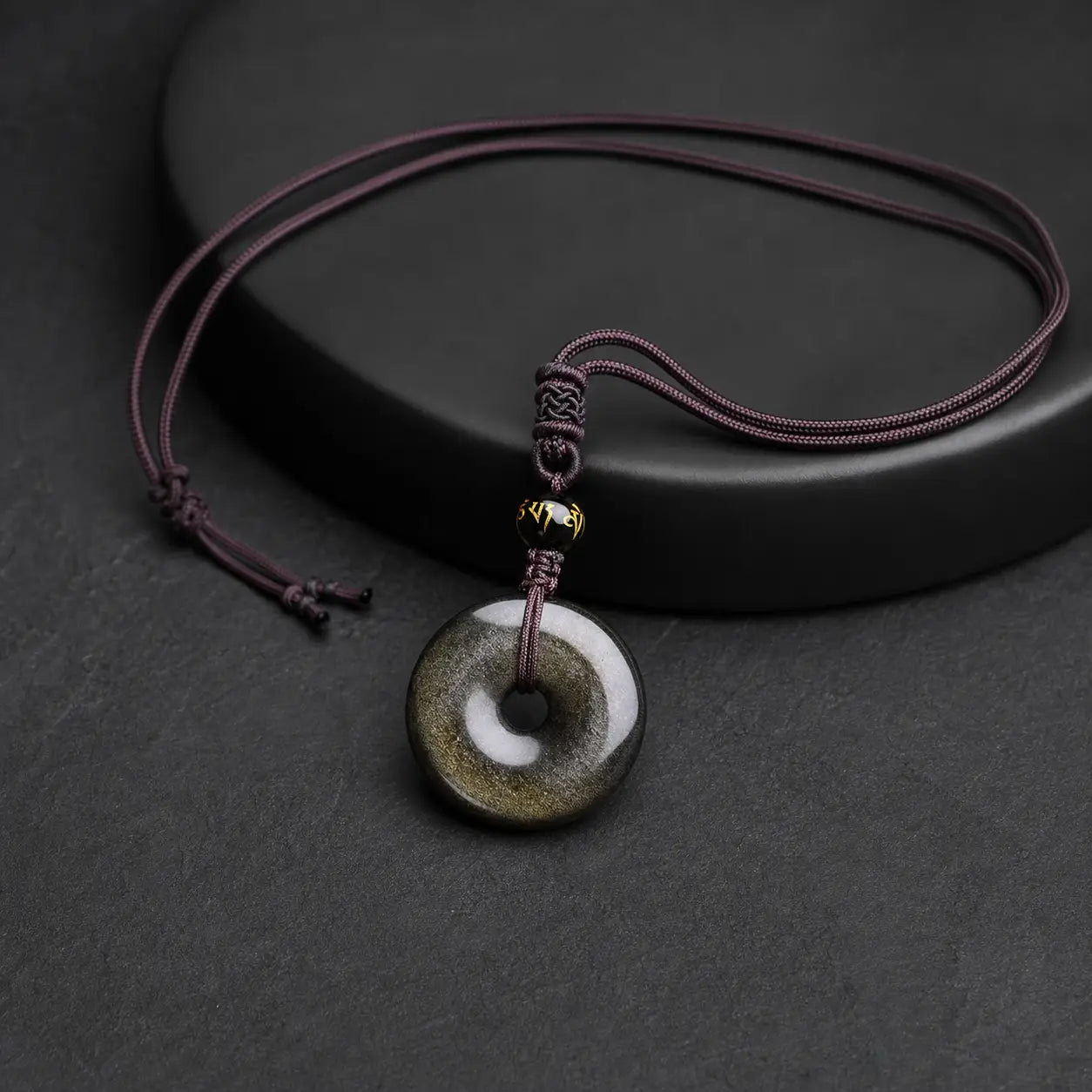 Song Yne Tibetan Obsidian Protection Necklace