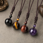Song Yne Tiger's Eye Obsidian Protection Necklace
