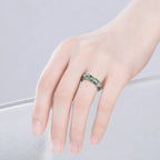 Song Yne Moss Agate Healing Balance Ring
