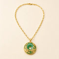 Song Yne Cyan Jade Prosperity Pendant Necklace