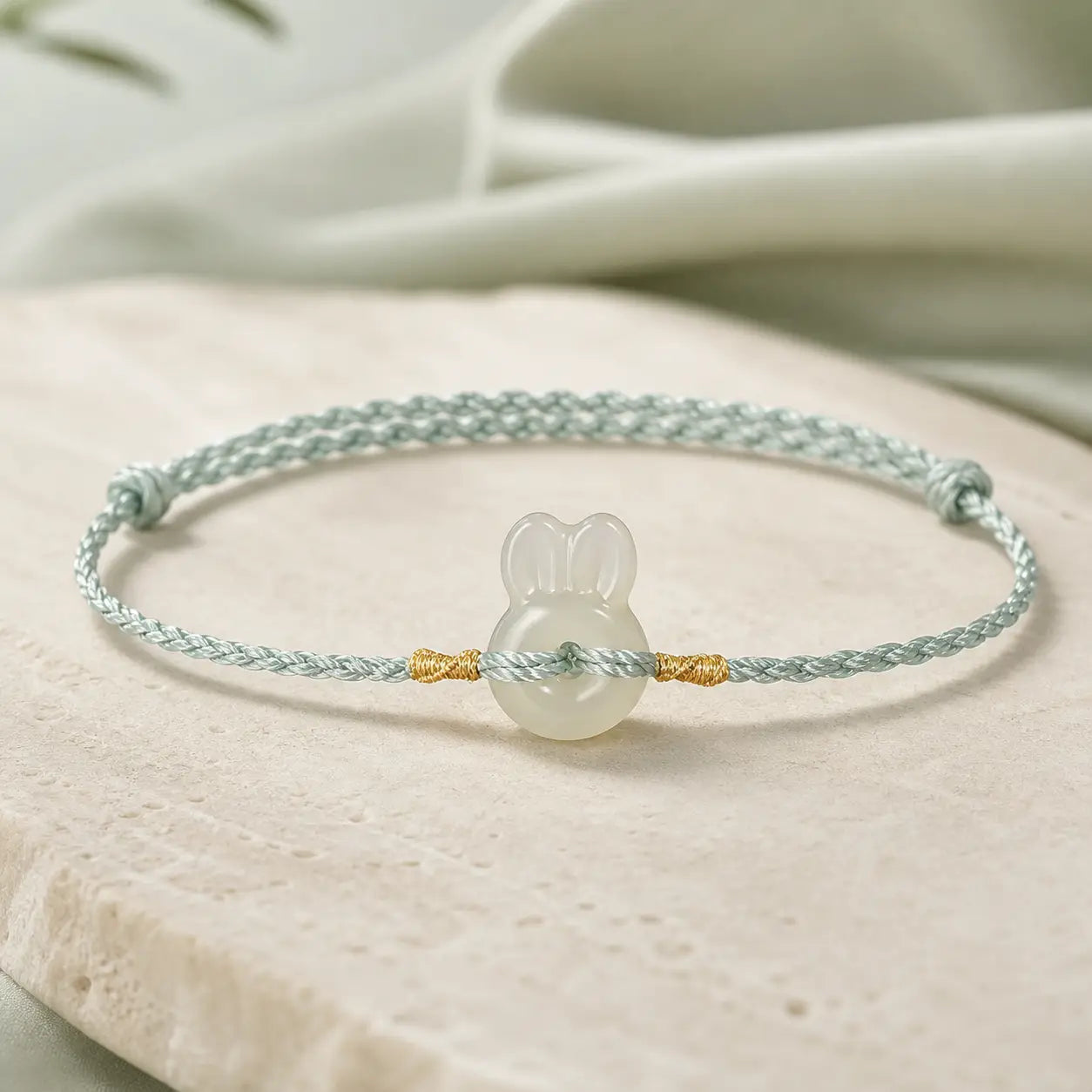 Song Yne Hetian Jade Rabbit Protection & Luck String Bracelet